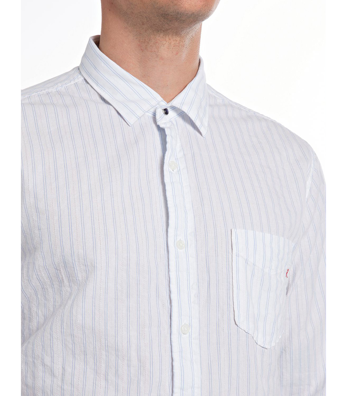 ストライプコットンドビーシャツ 詳細画像 ホワイト×ブルー 3